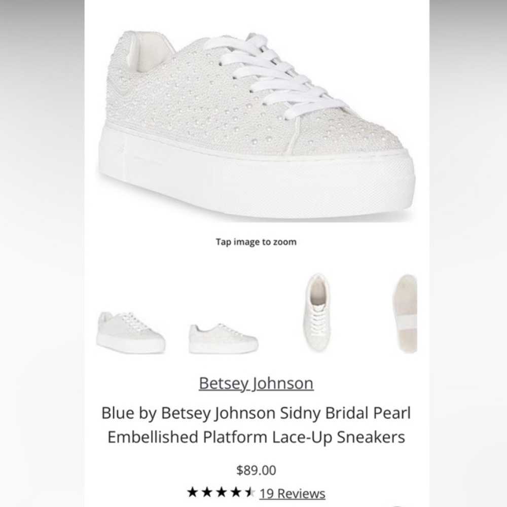 Betsey Johnson Sidny Ivory Pearl Sneaker